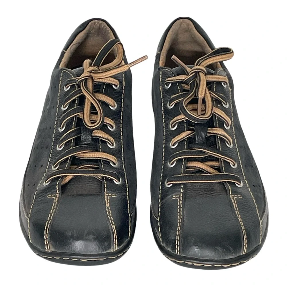 Born Womens Size 7 Hawkeye Black Leather Lace Up Shoes